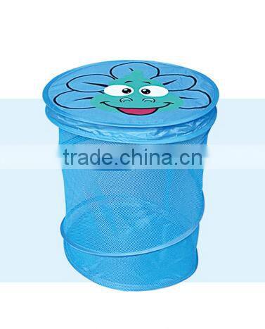 Pop-Up Mesh Spiral Hamper,Blue