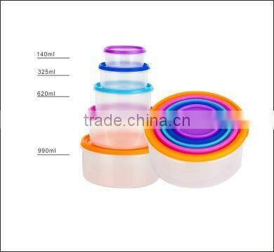 Plastic round meal prep containers and bento strorage lunch box food containers