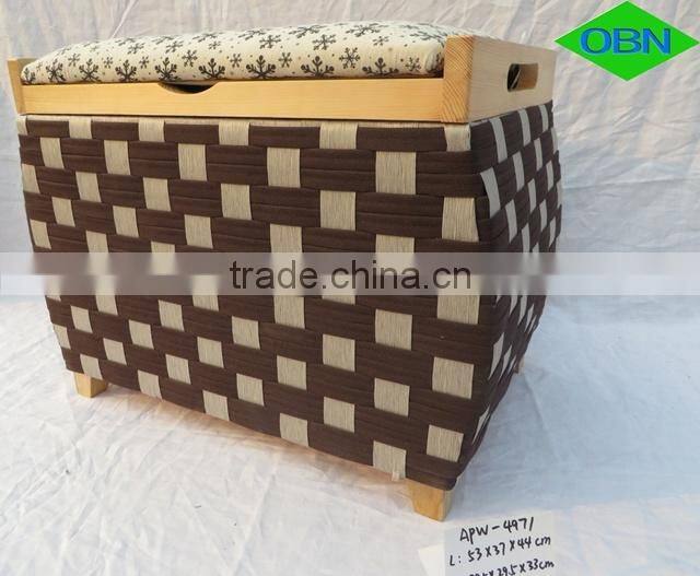High quality wood storage stool