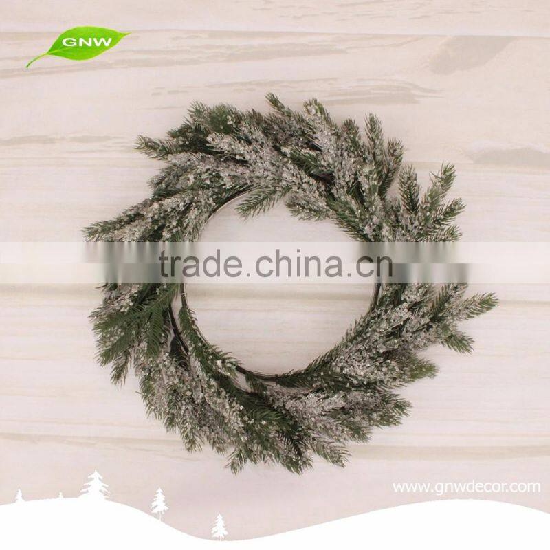 GNW CHWR-1605055 2016 Promotional Decoration Flocked Snowing Christmas Wreath wholesale