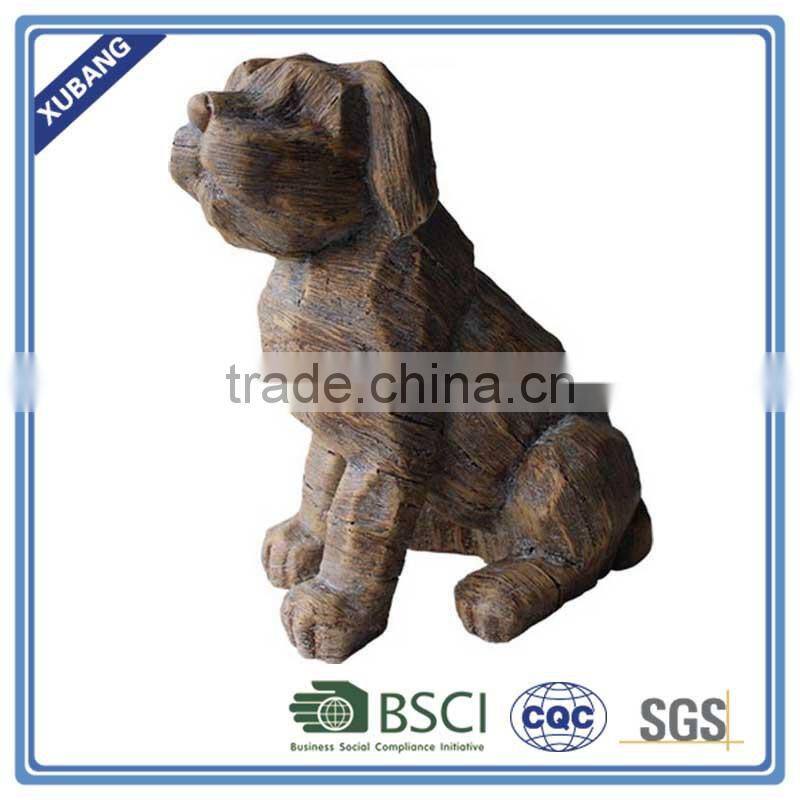 New design poly resin Sitting dot wood finish Figurine