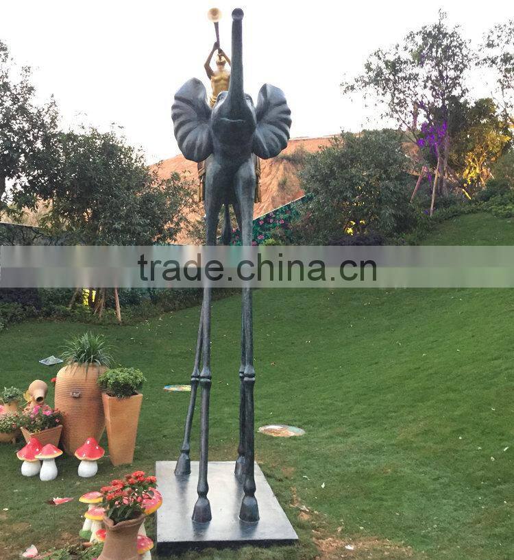 Fiberglass long legs elephant sculpture tall 5m