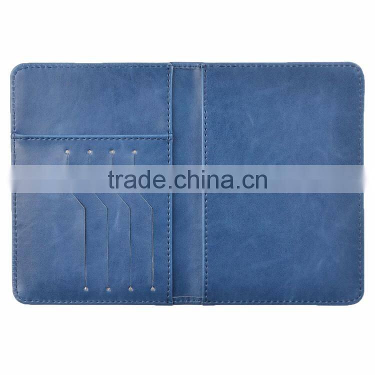 2017 personalized custom slim mens RFID Travel Leather passport wallet