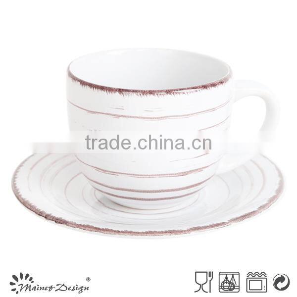 8oz ceramic tea cup and saucer