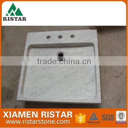 Cheap white square marble stone bathroom basins and stone sinks RST-SB015