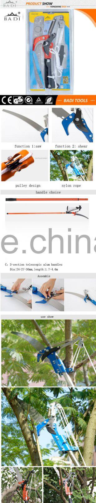 Aluminum Telescopic Pole Pruner with Saw for Tall Tree Pruning