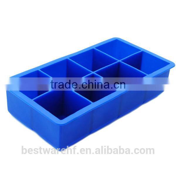 FDA square shape 8pcs silicone ice molds