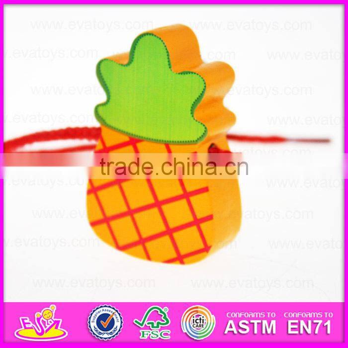 2015 Wooden Happy Threading Toys for Kids,Children DIY hand threading toy,Threading educational kids wooden blocks toy W11E041