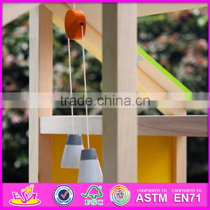 2016 new design baby wooden doll house toy, top fashion kids wooden doll house toy, lovely wooden doll house toy W06A158