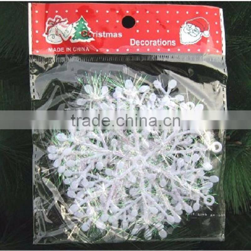 3D Christmas Ornament 120pcs/lot White Plastic Christmas Snowflake Christmas 6*6cm Tree /Window Christmas Decorations For Home