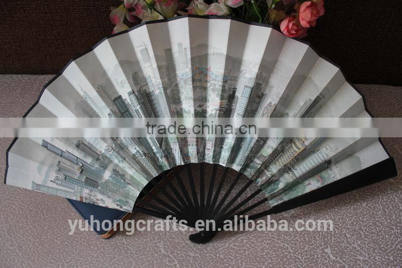 Chinese hand held fan with custom's logo printing