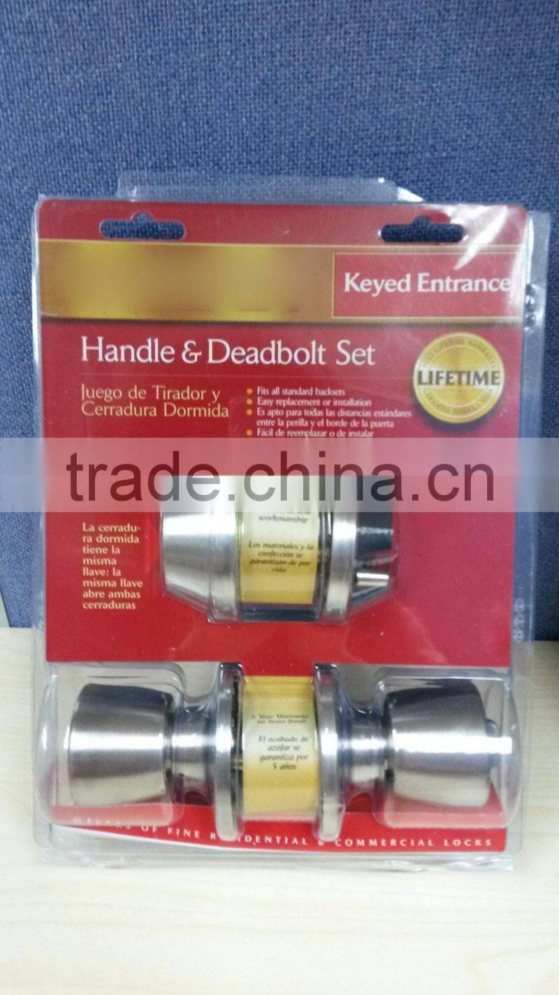 Stainless Steel More security Combo lock, dead bolt with knob lock, wooden door lock set