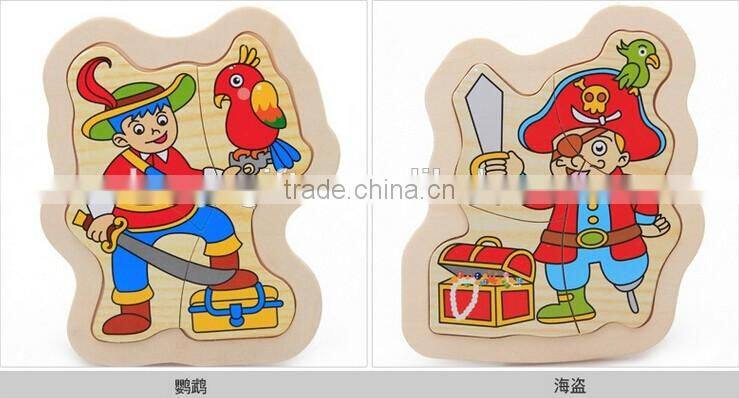 4Pcs Wooden 3D Jigsaw Toys For Children Educational Toys Games