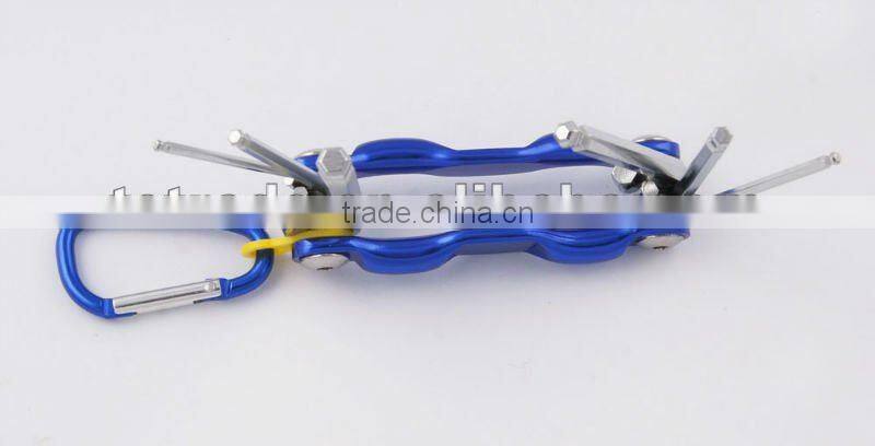2014 new Stock pocket mini multi aluminium oxide promotion bike keychain tools 604-6A