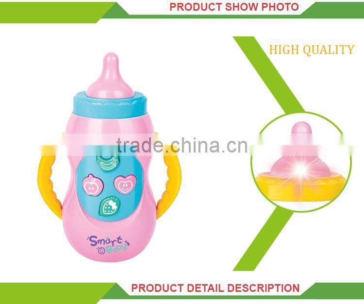 Latest plastic cartoon funny toy baby feeding bottle with music