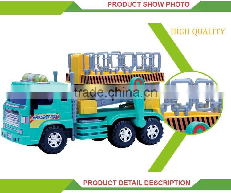 Wholesale friction inertia play plastic construction truck toy
