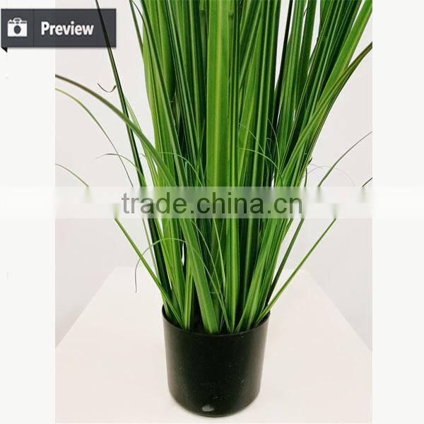 2017 Wholesale Nearly Nature Artificial Grass Synthetic Onion Grass with Orchid in Pot Fake Grass for Indoor Decoration