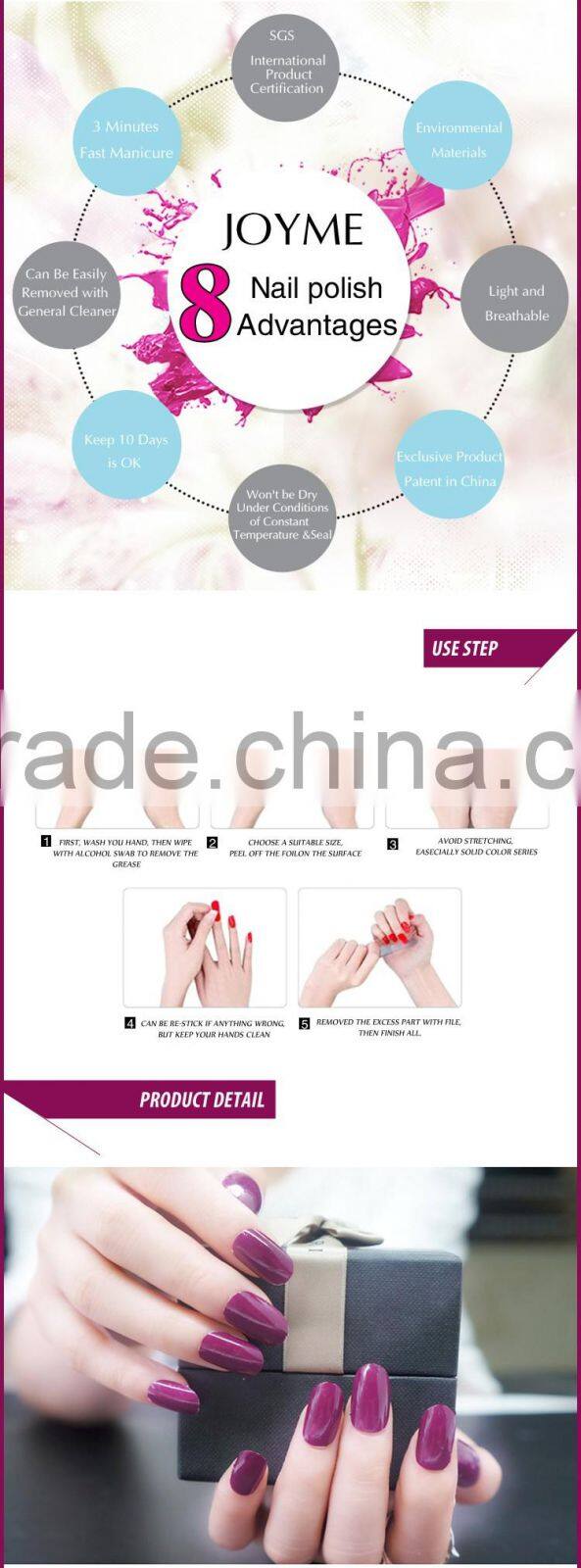 Color Real Nail Polish Strips &Nail Patch Manufacturer Price