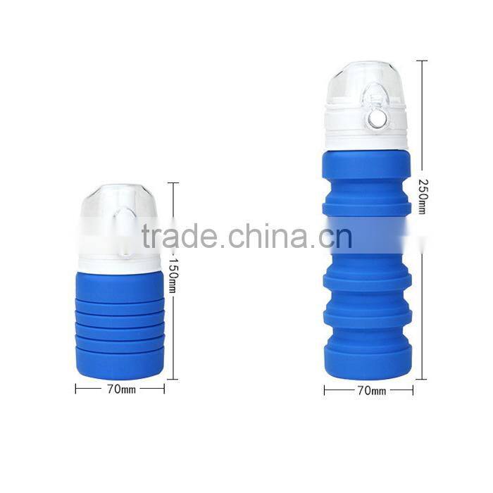 UCHOME TOP Hot Sale Outdoor 100% Food Grade Travel Foldable Collapsible Silicone Water Bottle