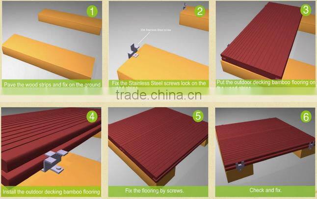 Outside strand woven high density composite outdoor flooring