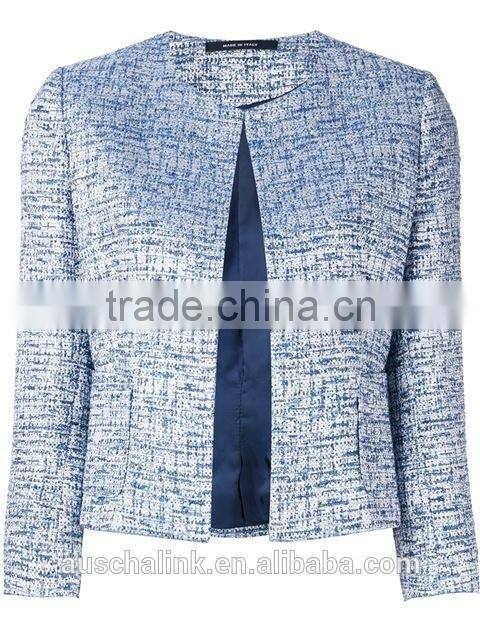 nice design outdoor ladies elegant tweed jacket low price