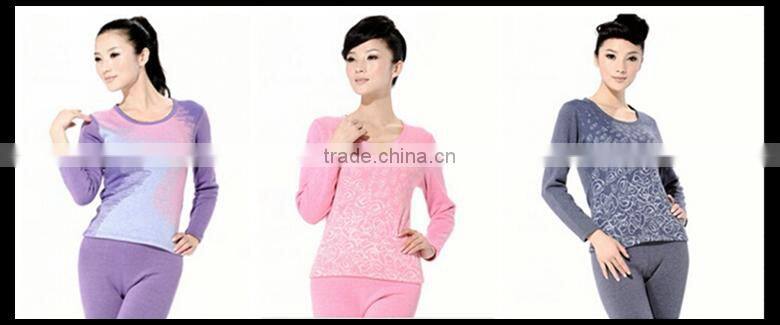 Top Brand 100% Cotton High Quality Men And Women Thermal Underwear Wool Warm Inside Jacquard Long John