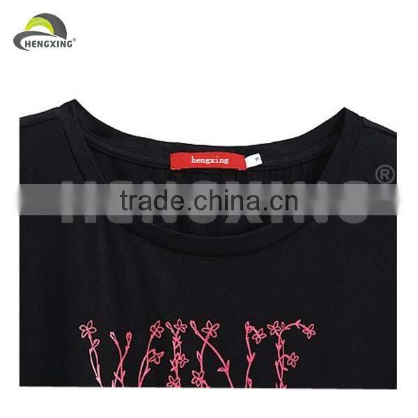 Black Short Sleeve Digital Printing Design Your Own T Shirt For Women