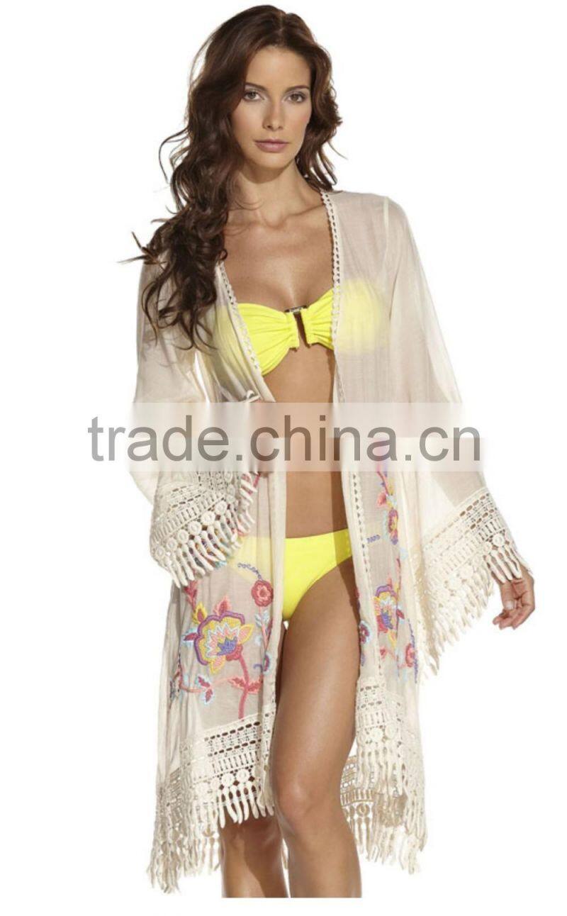 Embroidered Chiffon Beach Tunic