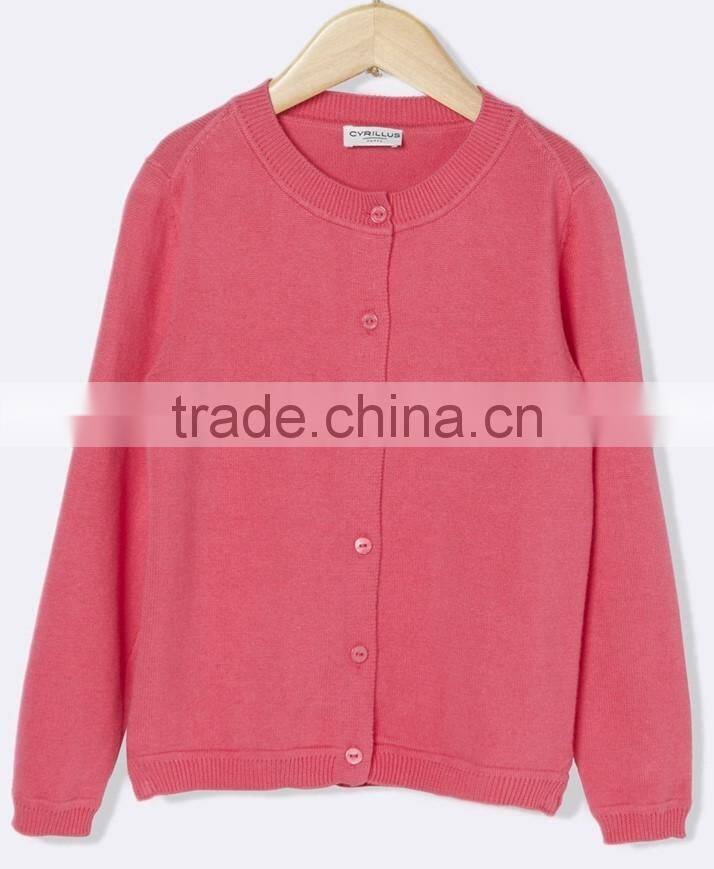High Quality 100% cotton Round neckline stylish children cardigan (BKNB25)