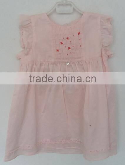 baby girl hot light pink embroidered dress for summer