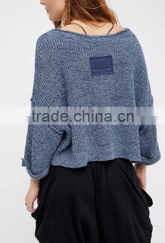 Runwaylover 127 New Style 2017 Ladies Deep V-Neck Loose Knitted T-Shirts