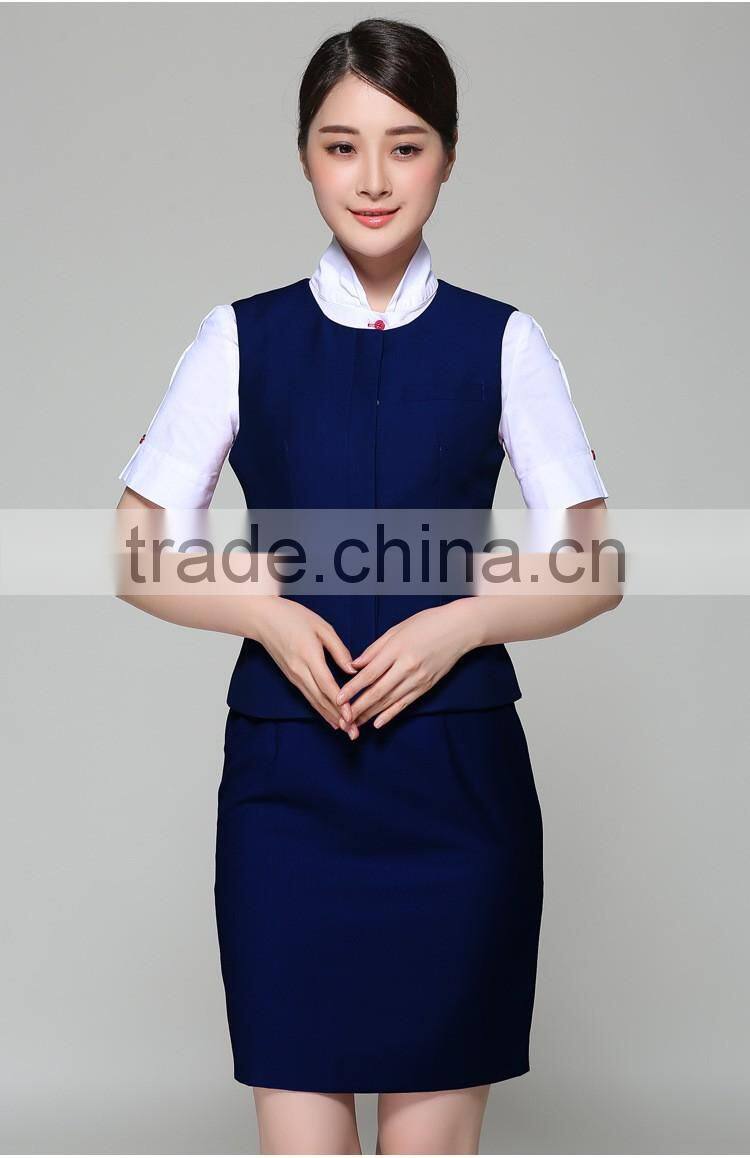 Juqian Custom Women Suits Airline Stewardess Uniform/factory price air hostess costume uniform/ air stewardess uniform