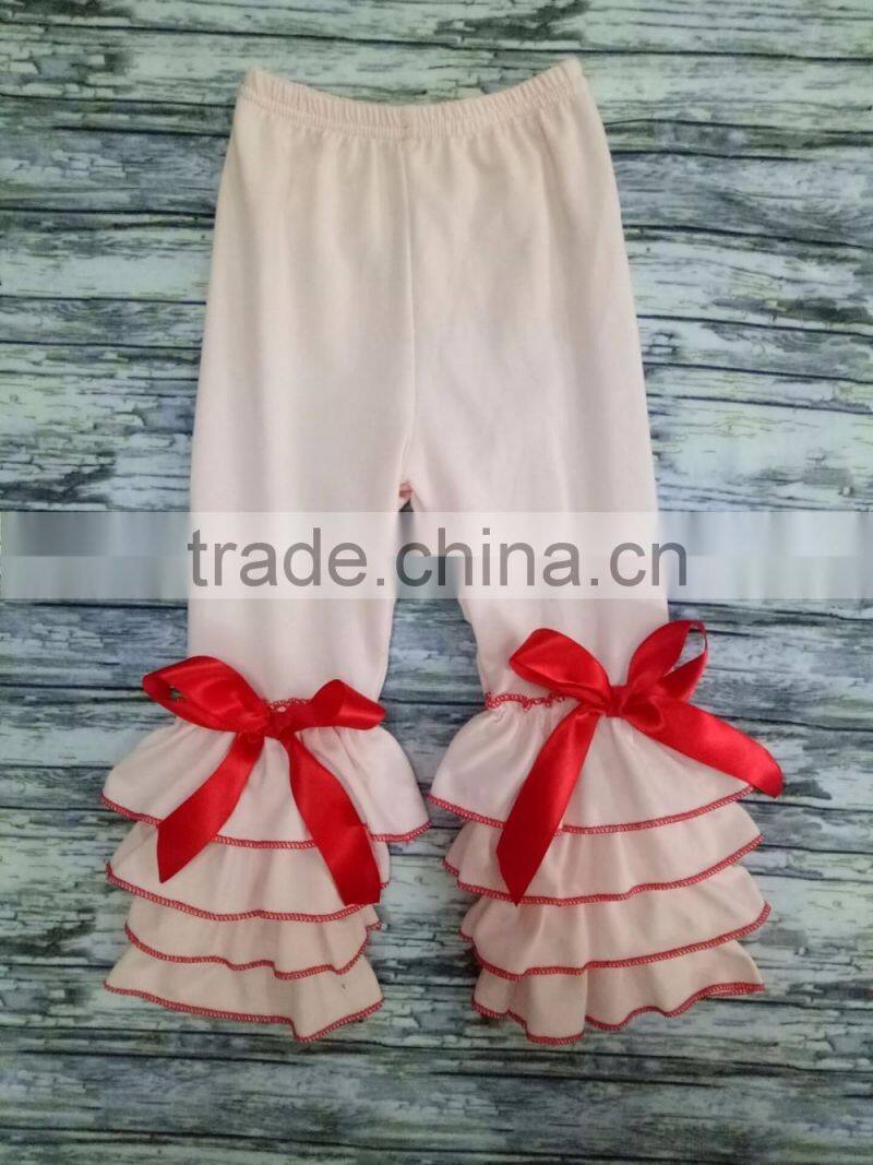 wholesale icing pants cotton many ruffle Solid color pants children clothes