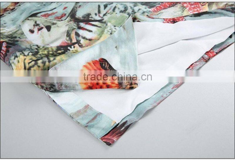Chinese flow stand collar starfish bird slim fit thin qipao dresses