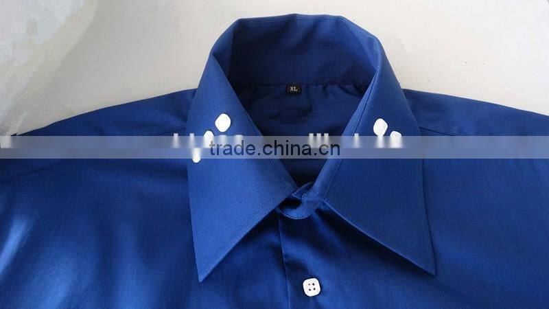 Poplin latest shirt design cotton fabric high collar mens dress shirts with french cuff