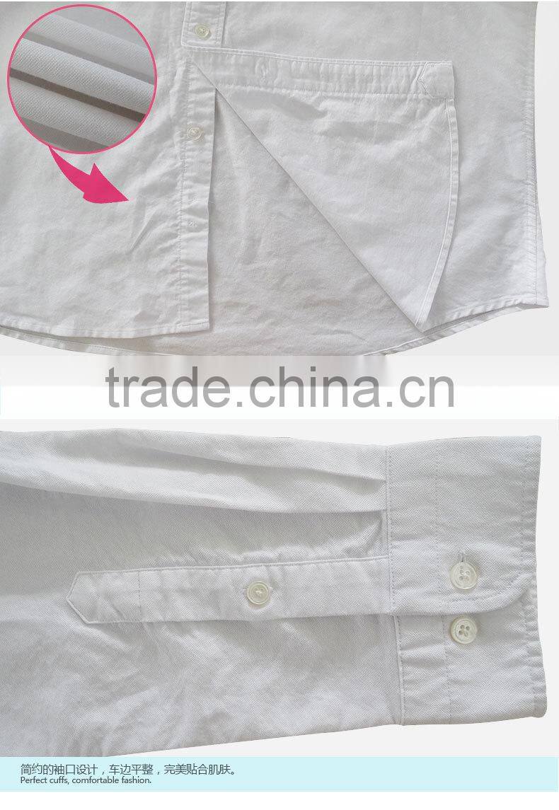 2017 Formal white new Brand Autumn Oxford button- down collar mens slim fit warm fashion shirt