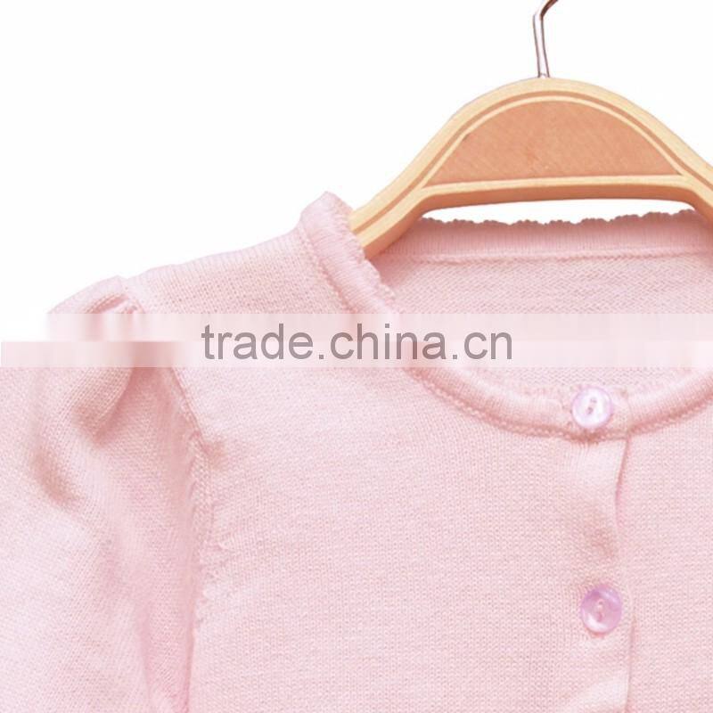 Wholesale O neck with Pointelle Knitted Girls Cardigan