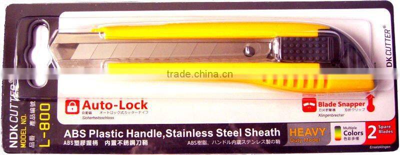 Heavy Duty snap off blade Auto lock cutter knife 18mm