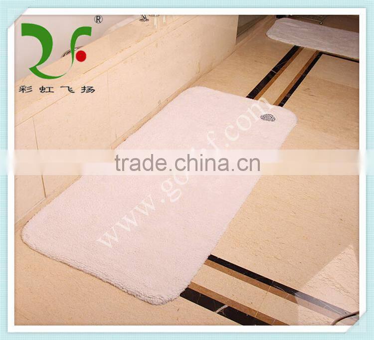 5 star standards 100% cotton white embroidery hotel mat bath mat