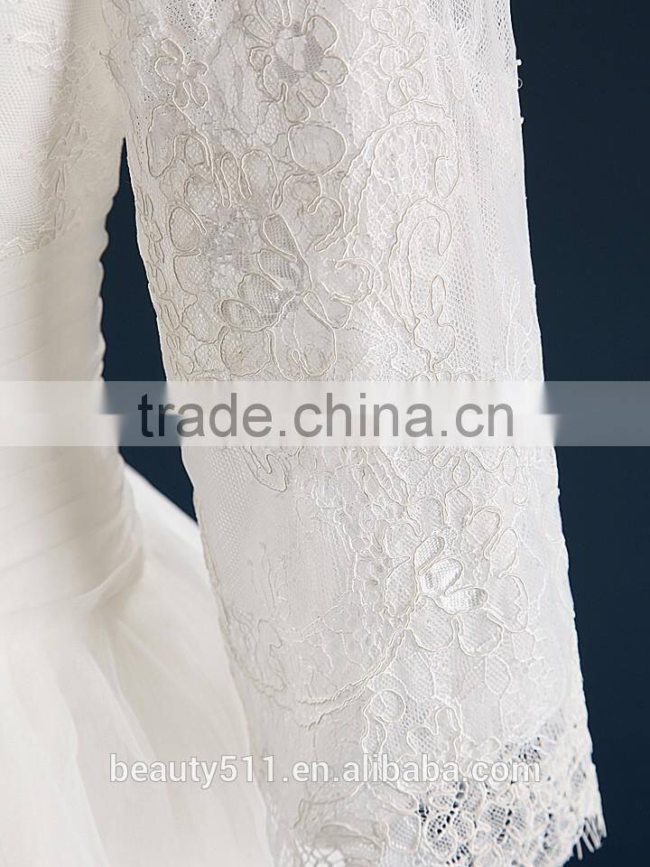wedding Sexy sweetheart lace mermaid wedding bridal dress for bride Strapless Three-Quarter sleeve bridal gowns AS43201