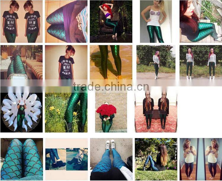 2016 Hot Sale Women Mermaid Leggings Plus Size Multi-color