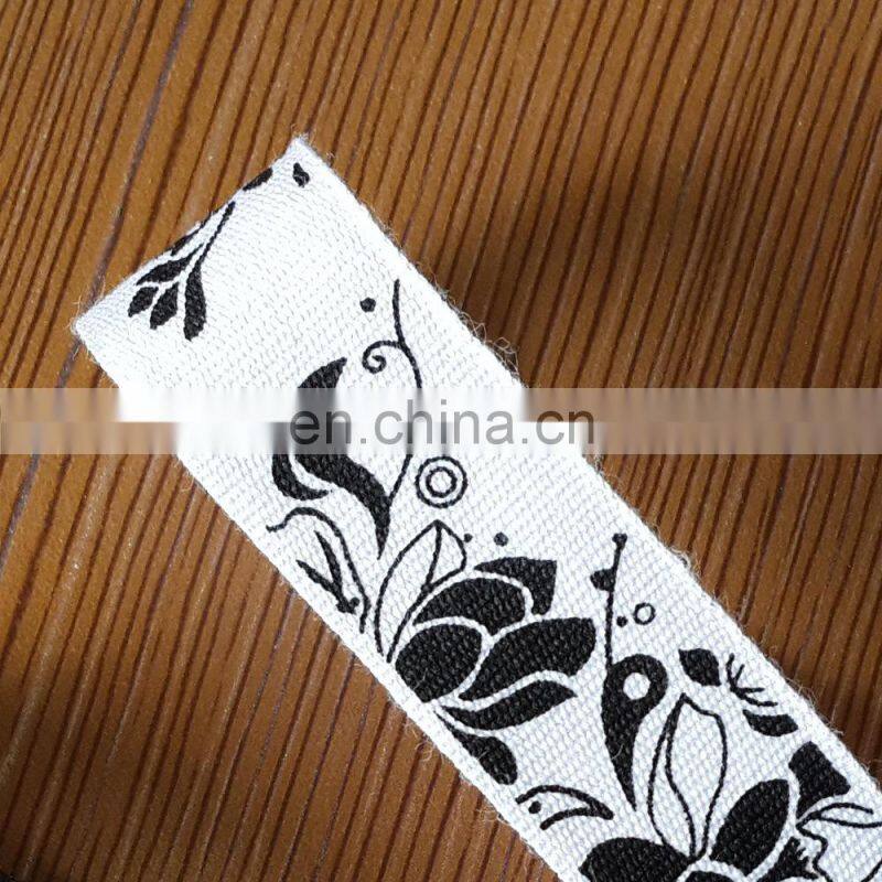 Super quality 100% printed cotton ribbon for washing label