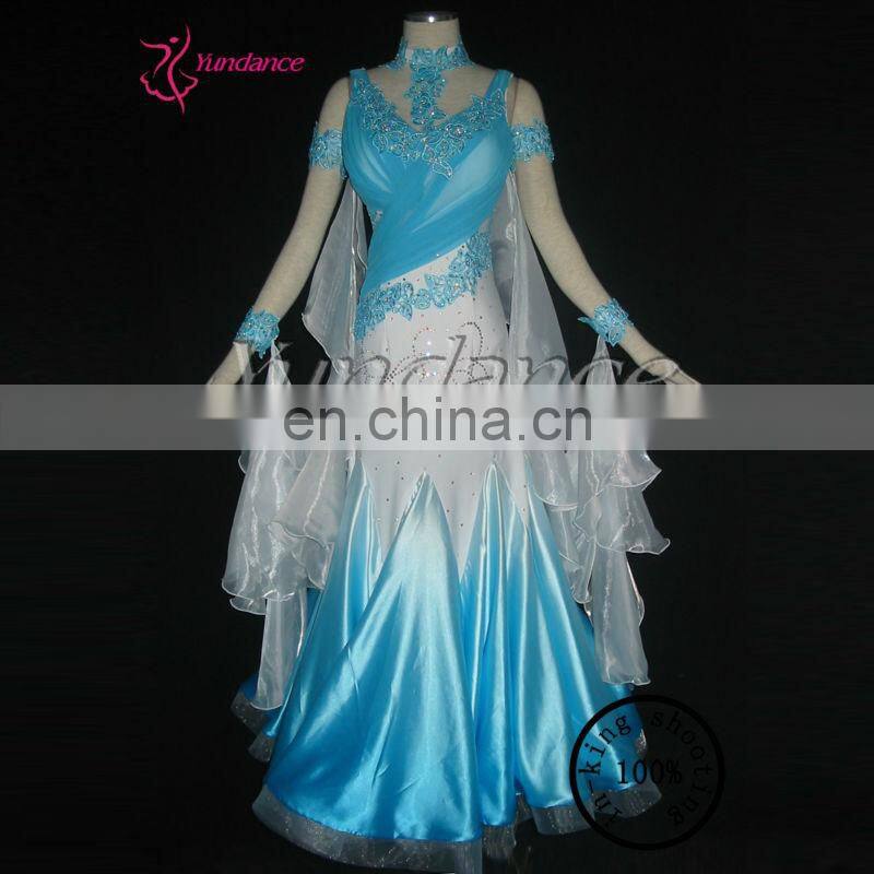 Professional Customizing High-grade Swing Dance Dresses White And Blue B-1091