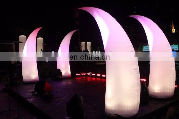 Pink lighted curved cone for wedding/inflatable cone decorative for wedding for sale