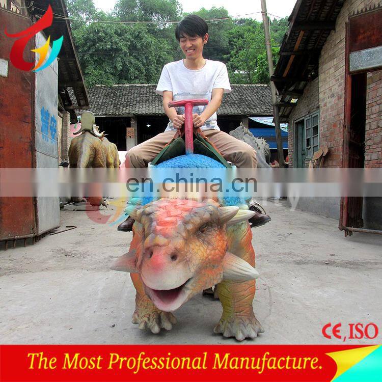 Life size mechanical walking dinosaur rides