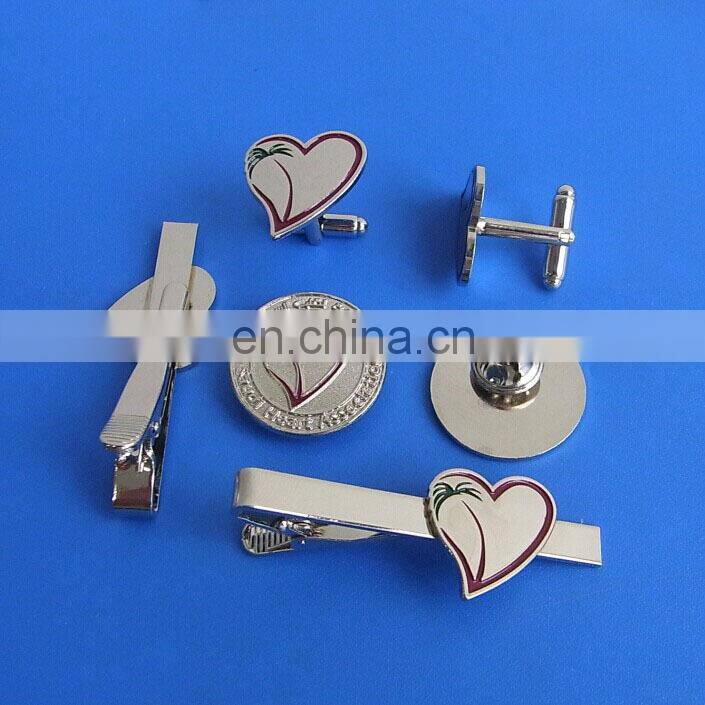 Stock custom shape gold silver metal solid cufflinks