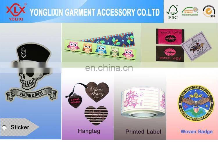 Custom fashion garment labels, printed label, care label
