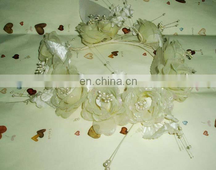 2014 Latest Fashion&Elegant Artificial Flower Head band Jewelry ,Romantic wedding/Bridal Head Wreath,New Design for Girls