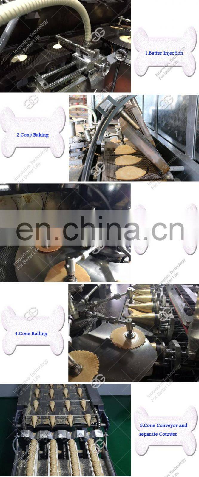Multifunctional Full Automatic Biscuit Waffle Snow Cones Making Baker Production Line Ice Cone Machine