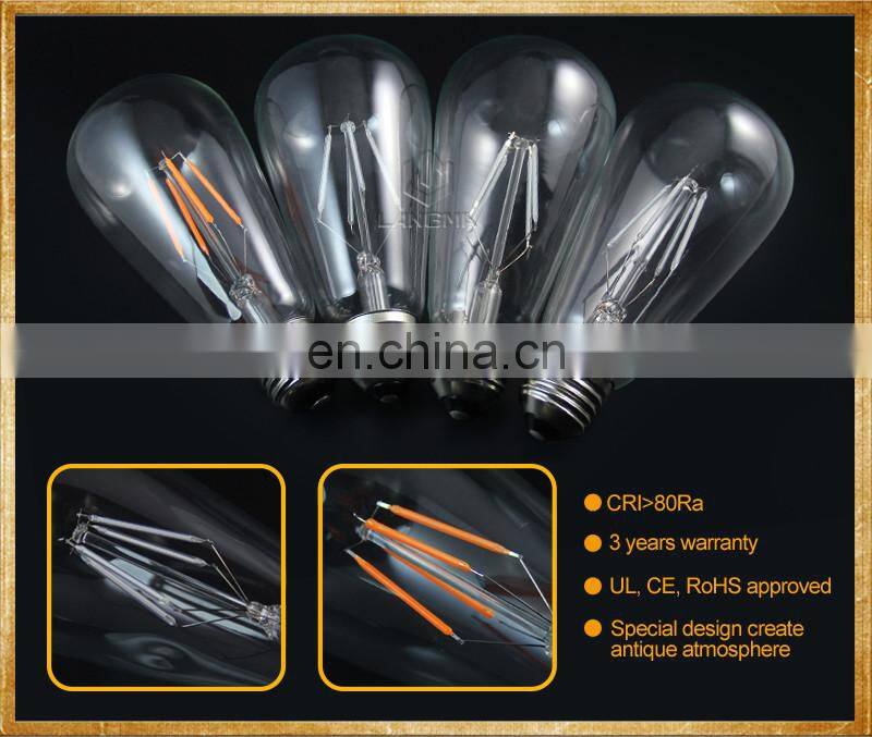 Colorful lights decorate christmas tree red green blue 3w/4w/5w st64 led filament bulb